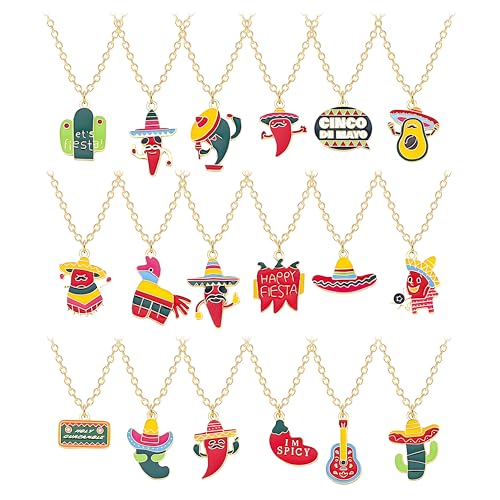 Colliers mexicains thématiques lot de 18 bijoux à offrir pour Dia de Muertos