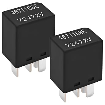 4671168E 72472M Fuel Pump Relay Pack of 2 12VDC 5-Pin SPDT Automotive Relay for Chrysler, Dodge, Jeep