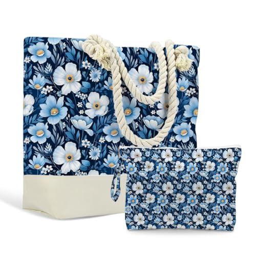 Fokongna All-Season Tote & Wet Bag Floral Waterproof Set