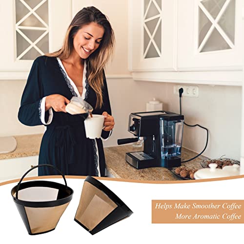 Zsanhua 2PCS Coffee Filter – Universal Permanent Stainless Steel Mesh Filter, Washable & Reusable with Handle – Coffee Accessory Essentials - Image 6