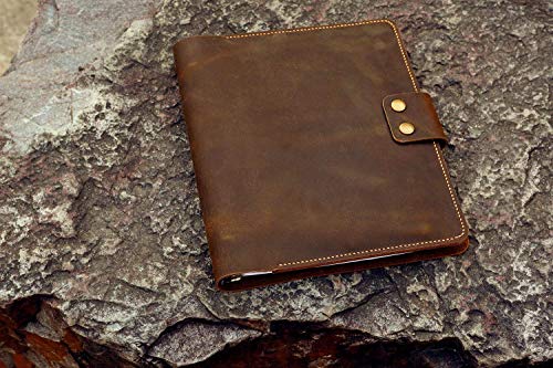 Personalized leather 3 ring binder portfolios with pockets and writing pad / 8.5 x 11 letter size leather padfolio organizer NL05BC4