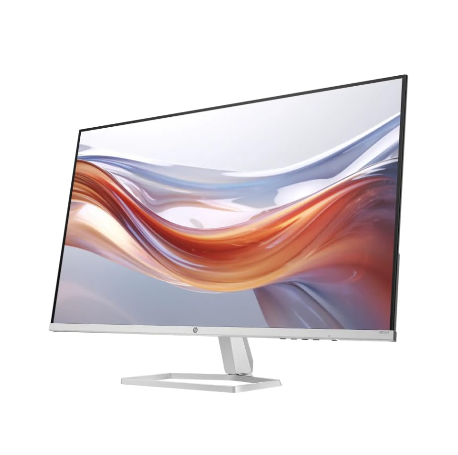 Image of HP 32 Inch Full HD(1920X1080) VA Panel Monitor, Anti-Glare Display, 100Hz Refresh Rate, 7 MS Response Time, 2 x HDMI 1.4, 1 x VGA, 16:9 Aspect Ratio, Silver, with 5ave HDMI Cable