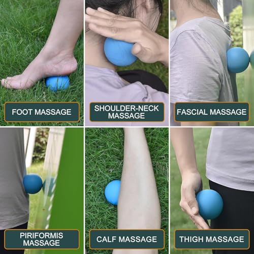 Image of Bodylastics Lacrosse Massage Ball for Muscle Recovery Trigger Point Therapy Ball for Myofascial Release, Deep Tissue Massage, Pain Relief, Mobility Tool for Back, Feet, Neck, Yoga, and Gym