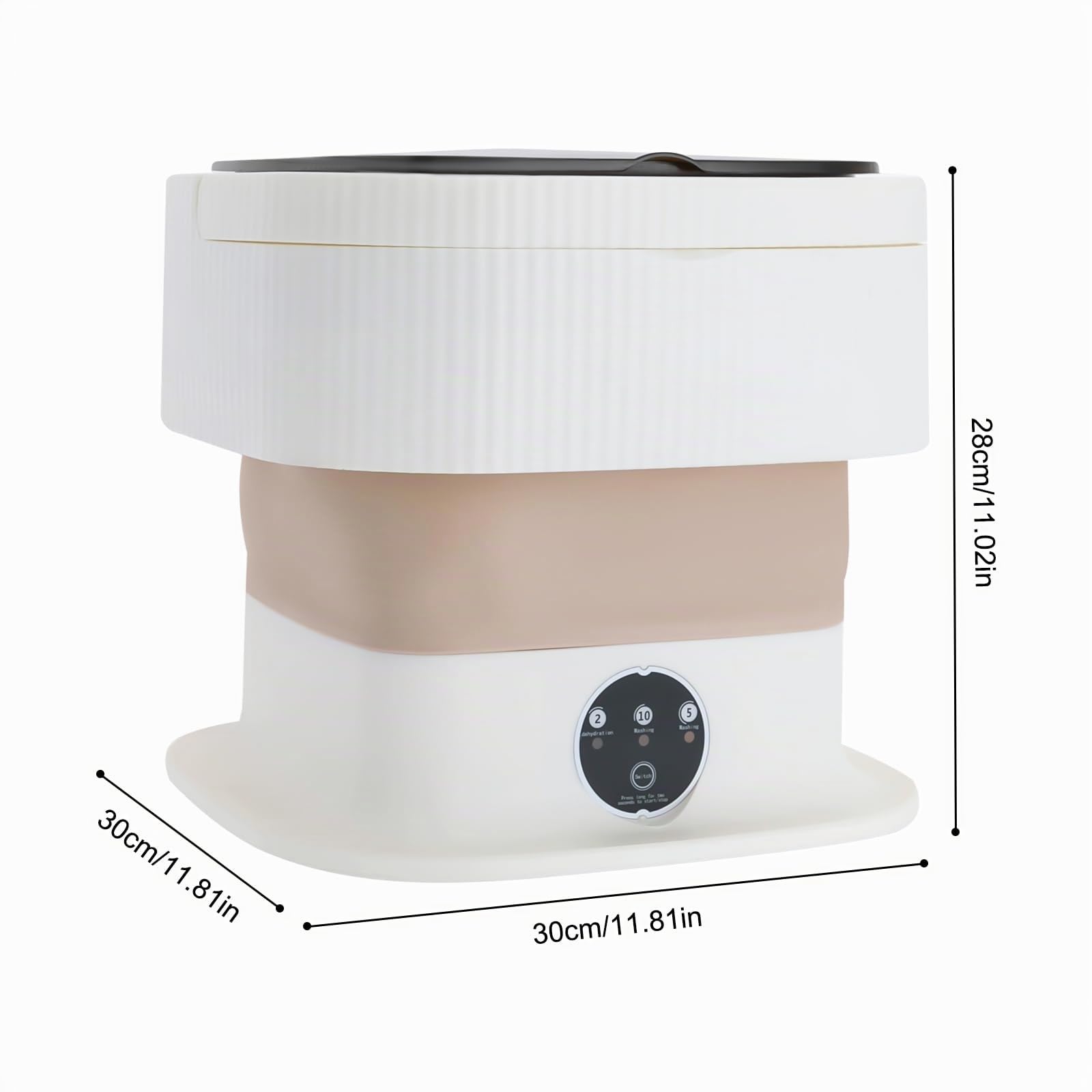 Mini lavatrice portatile da 10 l, lavatrice pieghevole con 3 modalità, per biancheria intima, calze, vestiti per bambini, semiautomatica (Cachi)