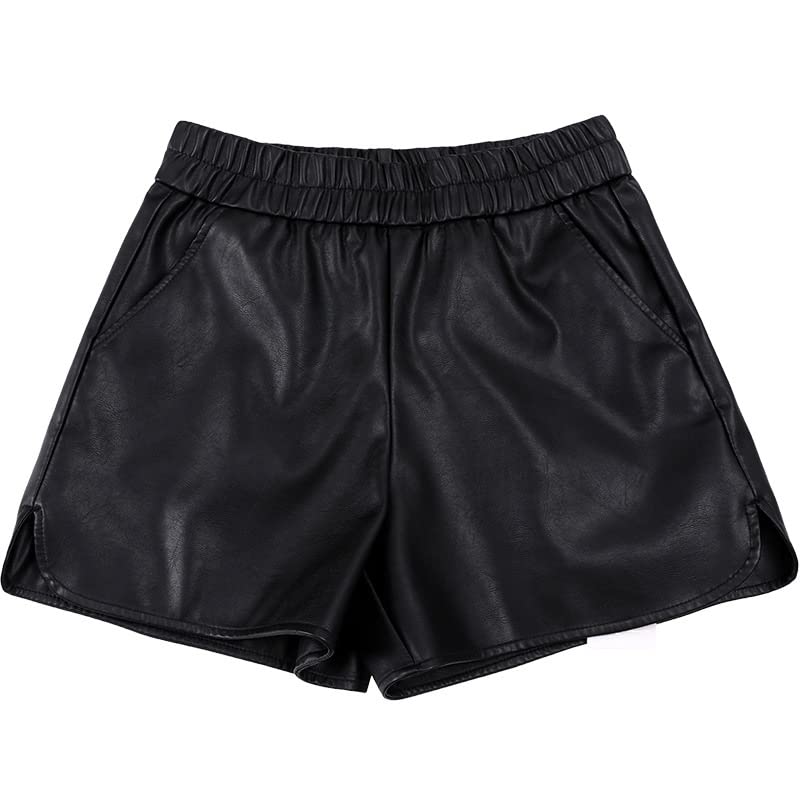 Shorts en cuir à jambe large idéal avec des bottes pour l'hiver