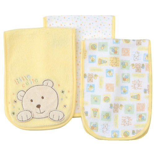 Gerber 3 Pack Terry Burpcloths Neutral Baby Burp