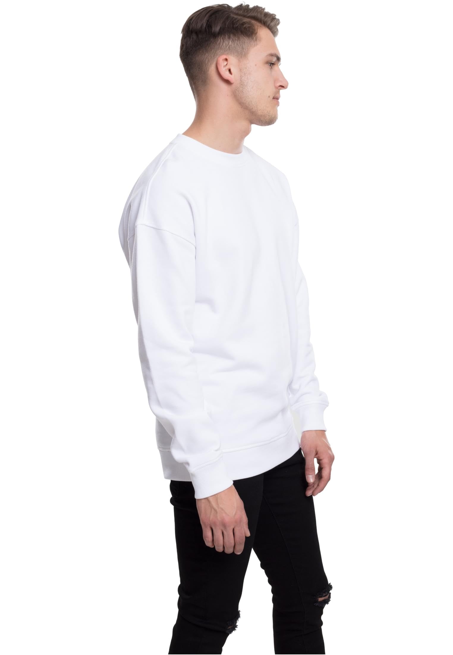 Urban Classics Basic Crewneck Hombre Camiseta Manga Larga Negro Regular