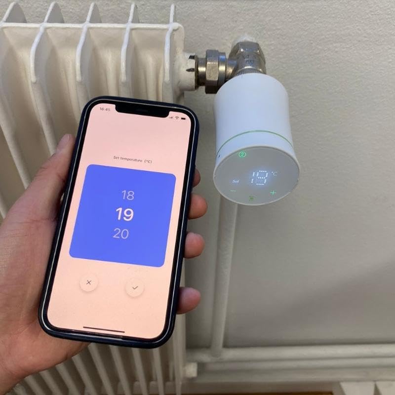 SILAMP - Kit Testina Termostatica Collegata Universale Touch con Schermo LCD