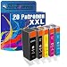 Produktbild Tito-Express PlatinumSerie 20 Patronen kompatibel mit Canon PGI-550 CLI-551 XL | Geeignet für Pixma MG-5450 MG-5550 MG-5650 MG-5650 MG-5655 MG-6350 MG-6420 MG-6450 MG-6650 MG-7120 MG-7150 MG-7550