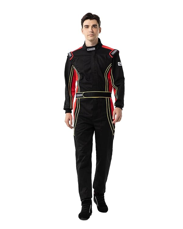 J-RACING® Racing Suit Karting Suit/Race/Rally Go Kart Auto Racing Fire SFI 3.2A/1 (Black/Red-XL) by J-RACING - Used condition - US$129.81