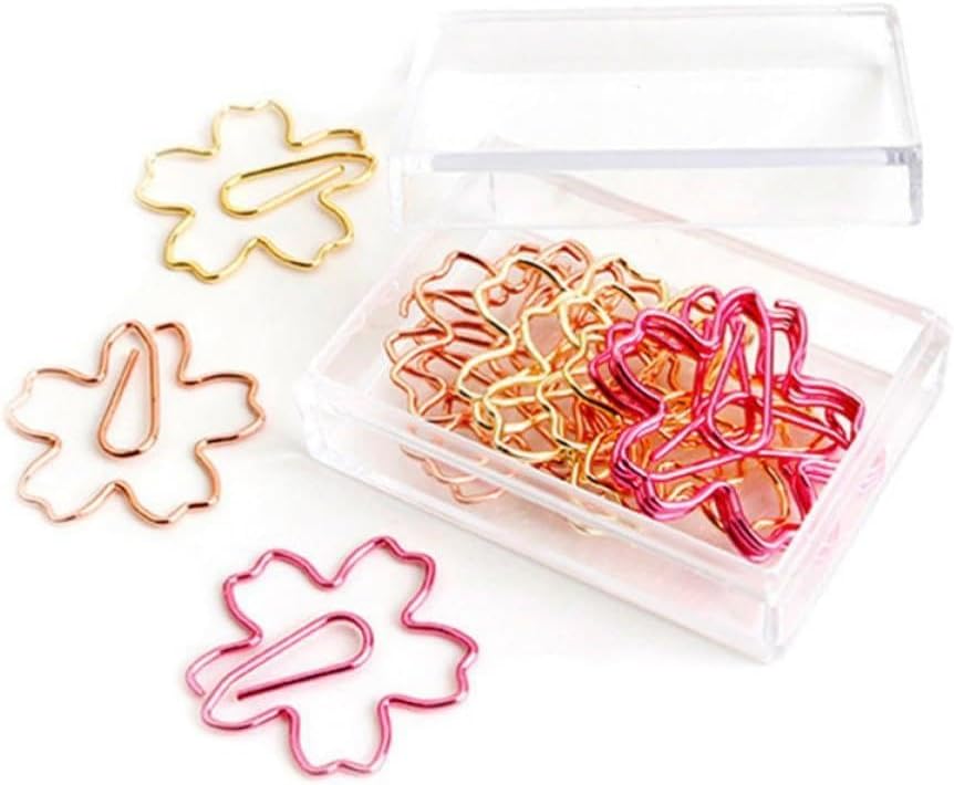 12pcs Flower Shaped Metal Paper Clips Creative Set