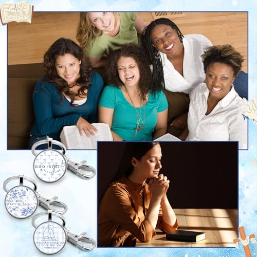 Image of Fumete Christian Keychain Bulk Bible Verse Religious Scripture Quote Inspirational Key Rings Gift for Women Men Church Pastor