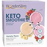 WonderSlim Keto Smoothie with C8 MCT Oil, Variety Pack, Low Carb, No Sugar, Gluten Free (7ct)