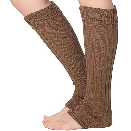 Image of Women's Cable Knit Leg Warmers - Ribbed Knee High Boot Socks for Winter, Layering & Dance Warmups