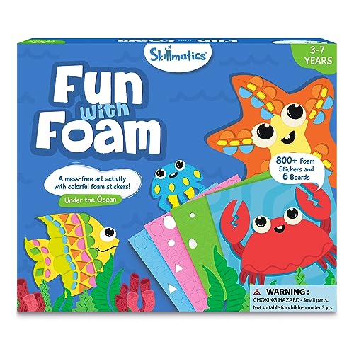 Image of Skillmatics Foam Sticker Art Activity - Under The Ocean, Mess-Free Fun | 800+ 3D Foam Stickers, DIY Felt Craft Kits for Kids, Gifts for Girls & Boys Ages 3, 4, 5, 6, 7