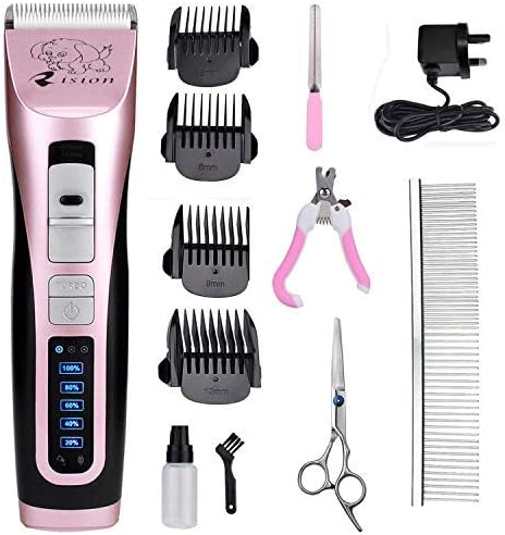 Dog Clippers, 3 Speed Low Noise Cordless Pet Clippers Dog Trimmer Dog Grooming Clippers Kit for Thick Coats Dogs/Cats