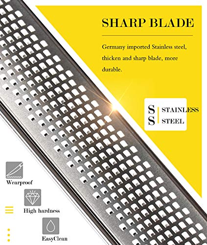Ourokhome Kitchen Lemon Zester, Stainless Steel Hand Held Parmesan Cheese Grater For Ginger, Chocolate, Coconut, Lime, Nutmeg, Citrus, Fruit, Vegetable With Cleaning Brush, Dishwasher Safe, Gray #TOP3