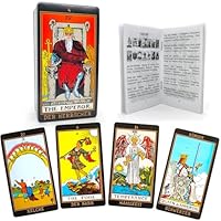 Pelucton Klassisches Tarotkarten mit Buch für Anfänger Deutsch，Traditionelle Tarot Deck mit Modernen Ziffern und Kartennamen auf Deutsch und Englisch
