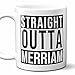 Westwood Tees Straight Outta Merriam Souvenir Coffee Mug. Funny, I Love City Gift For Men Women Birthday Mothers Day Fathers Day Christmas. 11 Ounces.