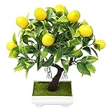 Gran regalo: este árbol frutal artificial bien diseñado es un regalo ideal para tus amigos, colegas, amantes y miembros de la familia, y aquellos que aman las plantas verdes pero no tienen tiempo para cuidarlas