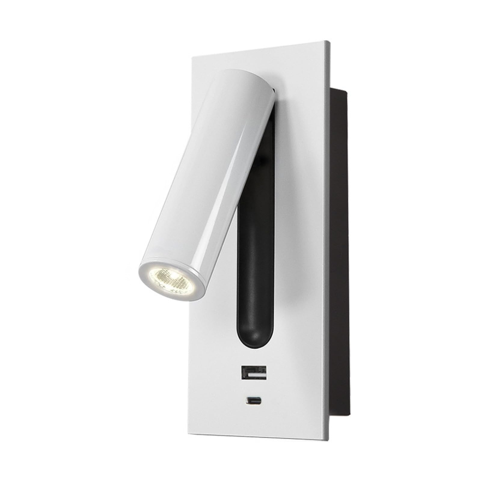 White Modern Wall Sconce With Usb Port Charging For Bedside Adjustable Rotation Wall Lamp Led Wall Reading Light With Switch Switch Or Type-C Interface(Type-C+Usb, )
