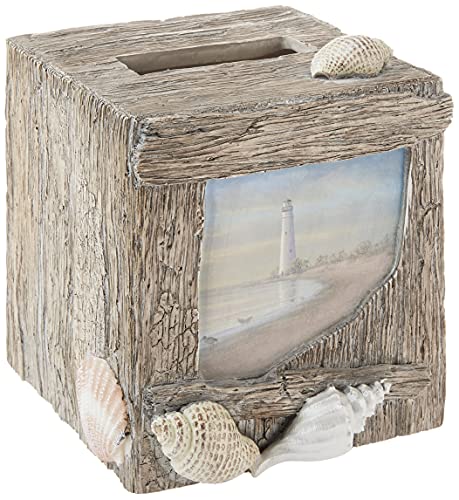 Creative Bath Products Inc. ATB58MULT Products at The Beach Boutique Tissue Cover, Box, Blue/Tan