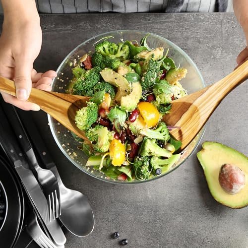 Rock & Branch Olive Wood Salad Serving Utensils, Great for Tossing and Serving Salad, Pasta and More by Totally Bamboo - Image 3