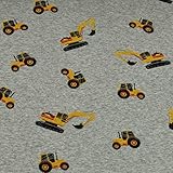 Breite: ca.147cm Alpenfleece Bagger, Trecker, meliert, grau (50cm x 147cm)