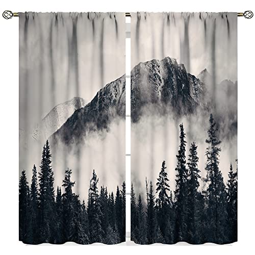 Curtains Pattern Printing for Living Room View of The Smoky Mountains from Route in Newfound Gap in Tennessee Window Curtains Apartment Decor 55x63inch(140x160cm)