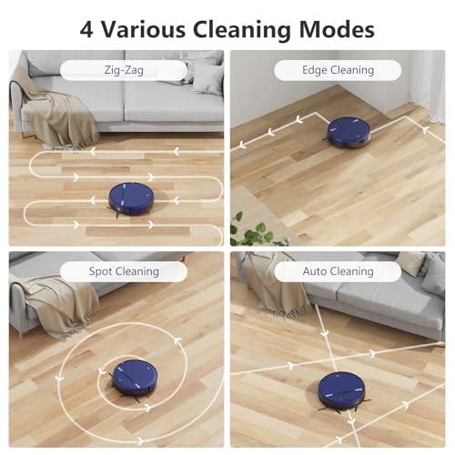 Image of Robot Vacuum Cleaner, Smart Robotic Vacuum Wi-Fi Connected, App Control, Compatible with Alexa and Google Assistant, Automatic Self-Charging Robot Vacuum Perfect for Pet Hair, Carpets and Hard Floors