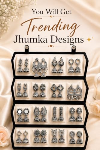 IVORRA Store IVORRA 12 Pair Oxidised Silver Plated Earrings Combo Set - Image 5