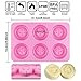 Sakolla 2 Pack Silicone Soap Molds, 6 Cavity Round Honeybee Silicone Molds for Homemade Soaps, Lotion Bar, Jello, Bath Bomb, Beeswax, Resin, Chocolate and Dessert (Pink)