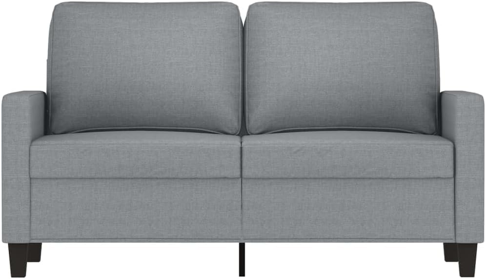 2-Seater Sofa Light Grey 100% Polyester Living Room Furniture
