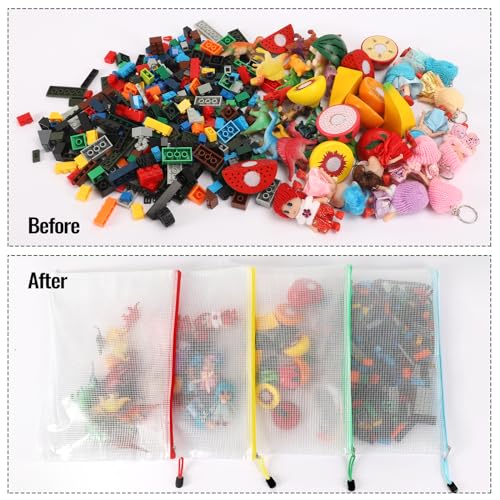 Image of EOOUT 32pcs Mesh Zipper Pouch Bags, Mesh Bags with Zipper, Zipper Pouch for Organizing, Letter Size, A4 Size, for Office Supplies, Puzzles