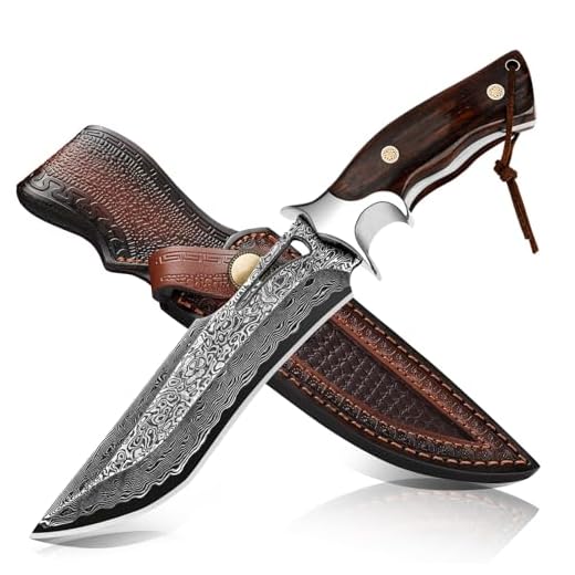 Handmade Damascus Fixed Blade Bowie Knife