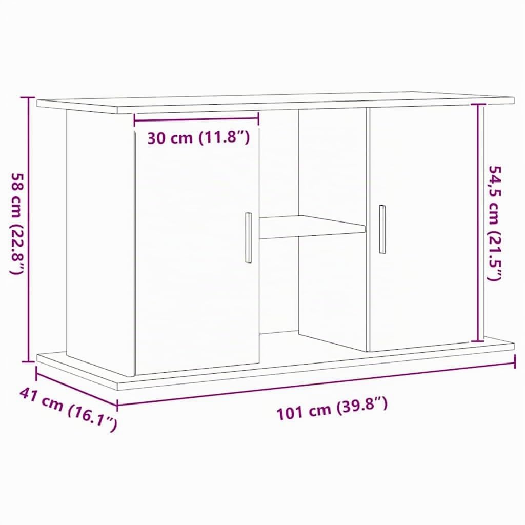 vidaXL Support d'aquarium Chêne Artisanal 101 x 41 x 58 cm Bois d'ingénierie