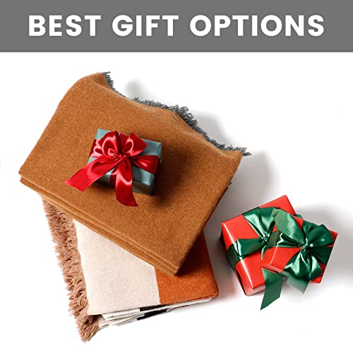 Zonli Wool Blanket With Fringe, 60"X80" Large Warm Washable Throw Blanket For Military Camping Outdoor Emergency Kits, Double-Sided Fall Throw Blanket For Couch, All Season Use(Red Brown) #TOP6