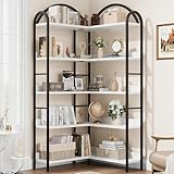 Estantería Esquinera con Diseño de Arco, 5 Niveles Armario Esquinero en Forma...