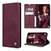 Produktbild RuiPower Handyhülle für Samsung Galaxy M31 Hülle Premium Leder PU Flip Case Magnet Klapphülle Lederhülle Silikon Bumper Schutzhülle für Samsung Galaxy M31 Tasche - Wein Rot
