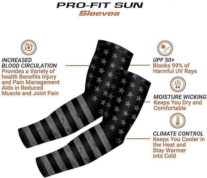 National Flag UV Sun Protection Arm Sleeves for Men Women Youth Kids (1 Pair)