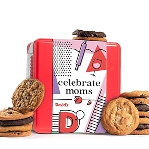 David’s Cookies Celebrate Moms Assorted Fresh Baked Cookies Tin 1lb – Deliciously Handmade Soft Variety of Flavorful Cookies – Premium Gourmet Mother’s Day Cookie Food Gift For Friends And Family