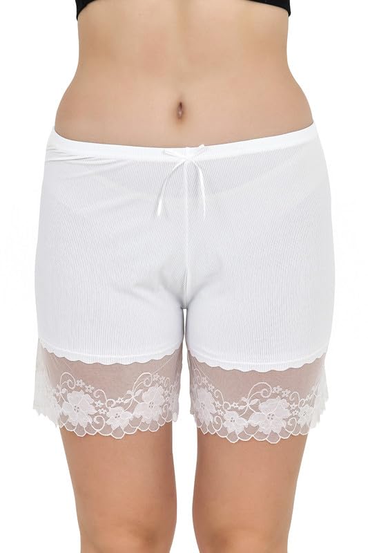olsic Light Lace Patchwork Thin Relaxed Fit Stretchy Safety Shorts Pants Elastic Ultra-Thin Skirt Shorts-picture-19
