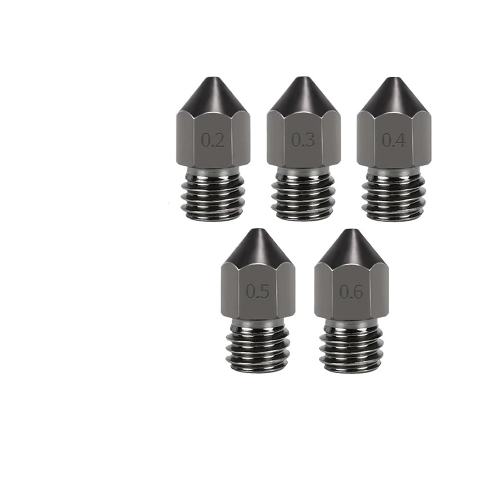 Dysza MK8 do drukarki 3D z twardej stali o średnicy 0,2 mm i 1, materiałów eksploatacyjnych CR10 CR10S Ender-3, głowica wytłaczarki, części dyszy(10Pcs for 1.75mm,1.0mm)