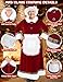 Boveco Mrs Claus Costume for Women 5 PCS Adult Velvet Miss Santa Dress Outfit Plus Size Suit for Christmas Xmas Holiday S