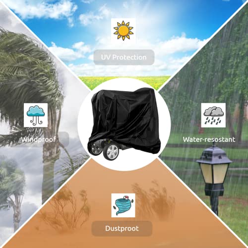 420D Waterproof Wheelchair Covers 55X26X36 Inch, Epicover Mobility Scooter Cover Protector From Dust Dirt Snow Rain Sun Rays With Storage Bag Lightweight For Travel #TOP2