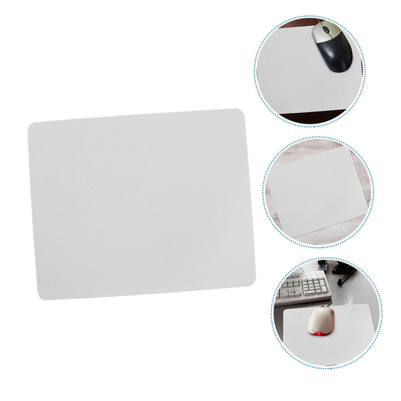 Tappetino Mouse Sublimazione 20 Pezzi Bianco in Gomma e Tessuto