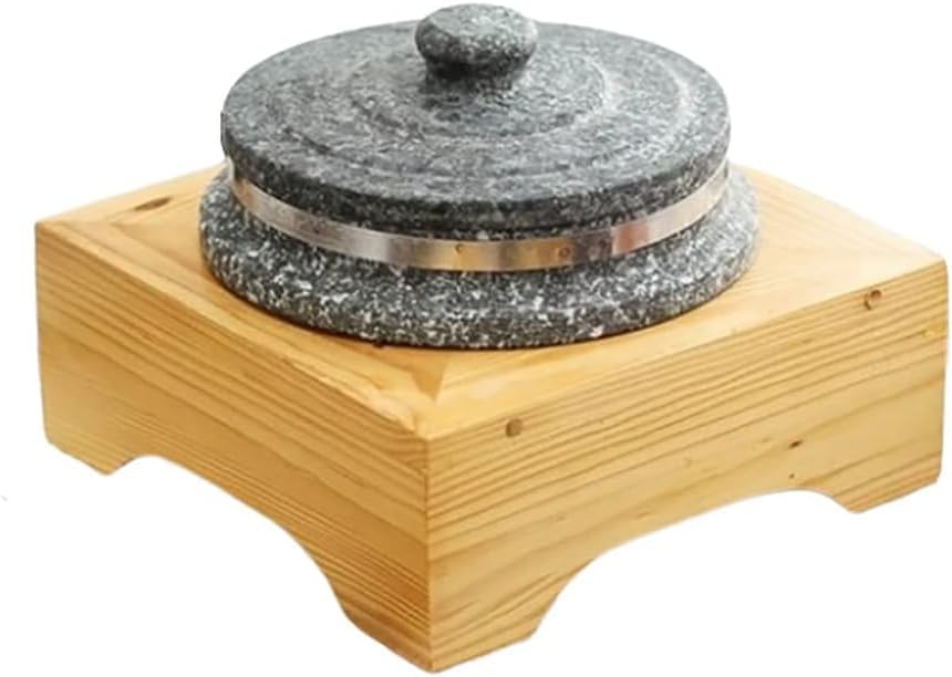 Generic RK Stone Pot Ensemble: Authentic Cooking Experience with Wooden Stand (12 x 7 cm)