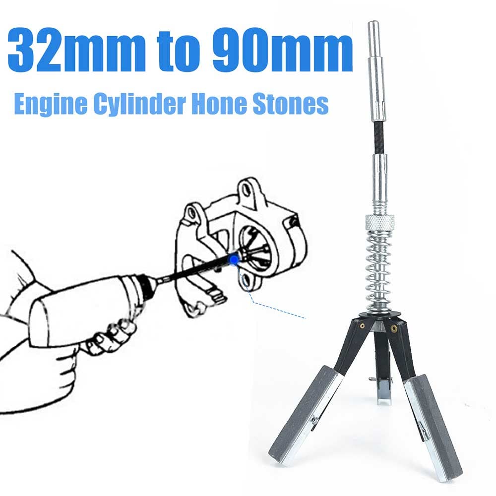 Cilindro del freno del motore dell'automobile Riloer Hone Stones Albero flessibile, 2 "Stone Adjustable Cylinder Hone Deglazer, 32mm-90mm 220 Grit Honing Tension