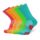 SloLife 5 Pack Women's Cushioned Hiking Walking Running Socks, Moisture Wicking Blister Resist Multi Performance Padded Quarter Crew Ankle Athletic Socks Outdoor Trekking