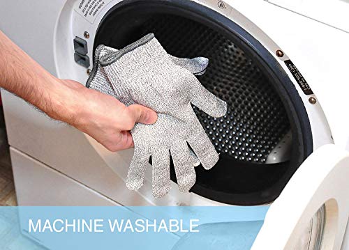 4 PCS (M+L) Cut Resistant Gloves Food Grade Level 5 Hand Protection,Kitchen Cut Gloves (Large+Medium) - Image 6